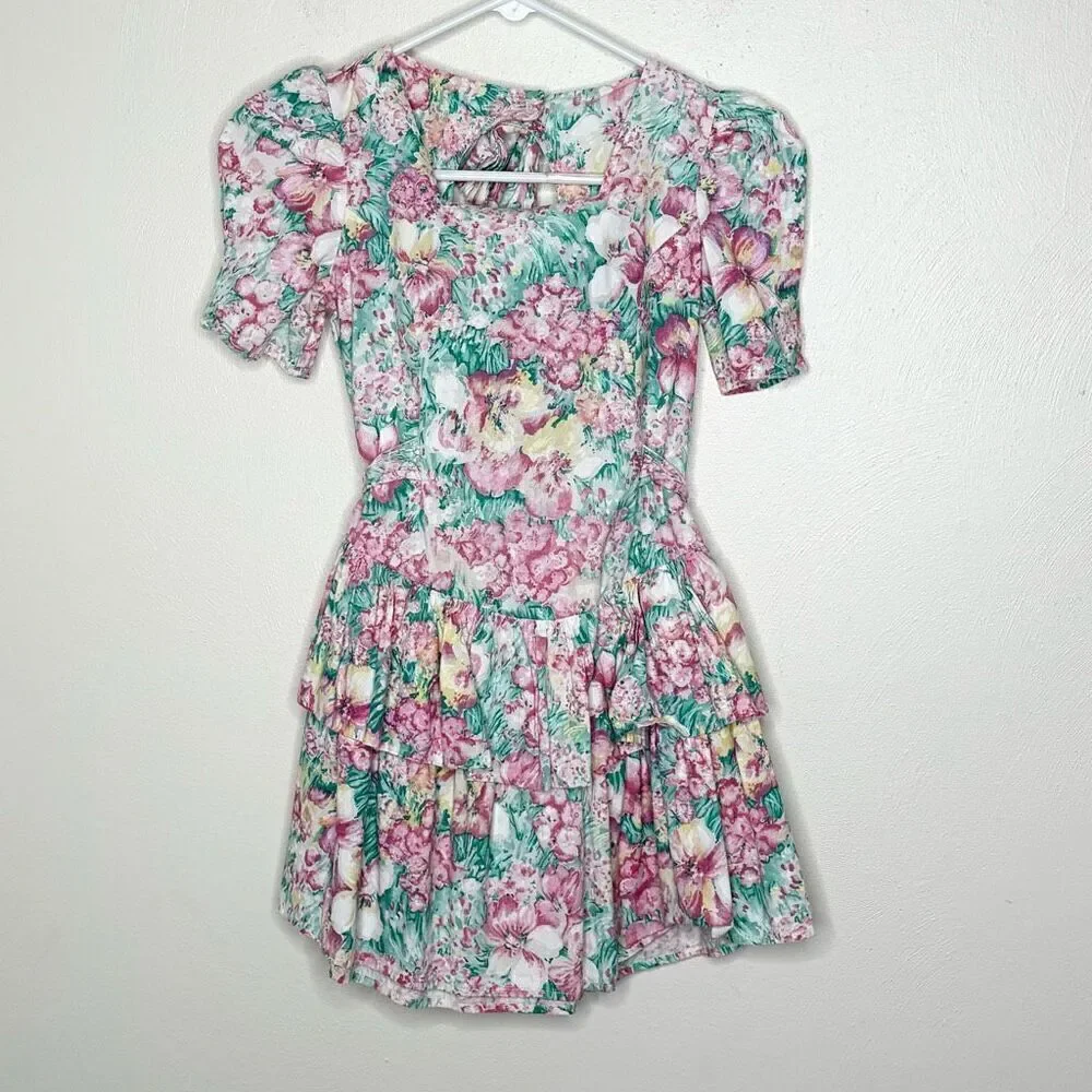 Racing Ribbons Vintage Floral Dress - Kids US 10